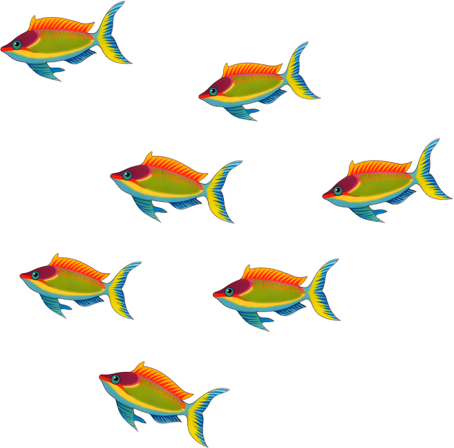 Six Fish Cliparts - Six Fish Clipart (657x648)