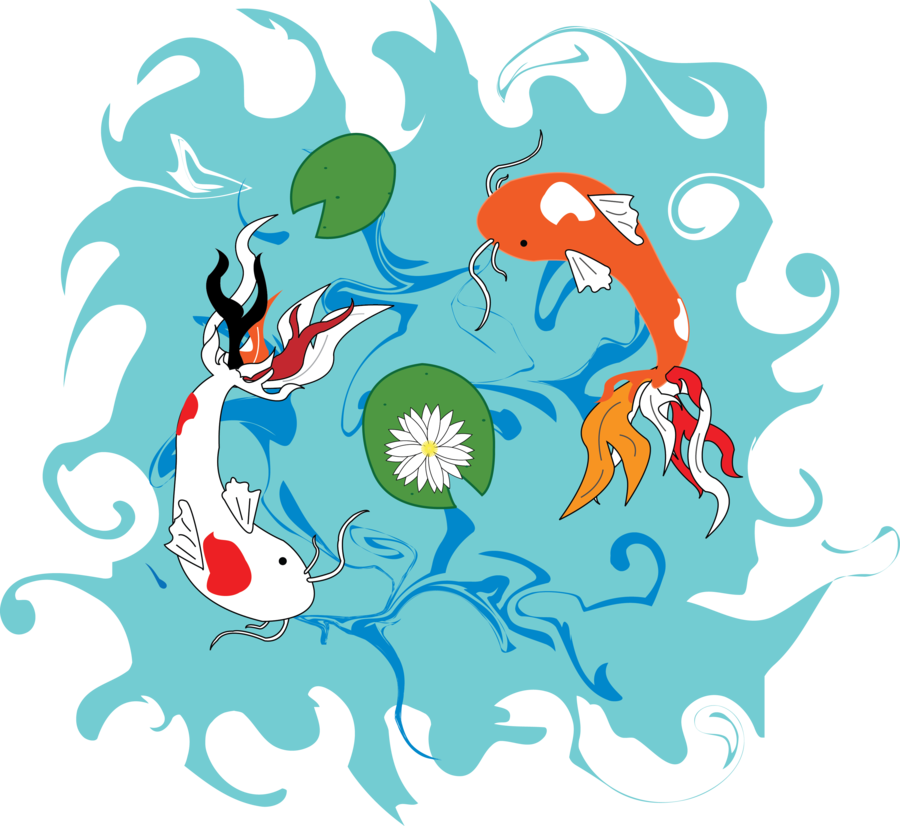 Koi Fish Pond By Dylanspider - Koi Fish Pond Vector (900x826)
