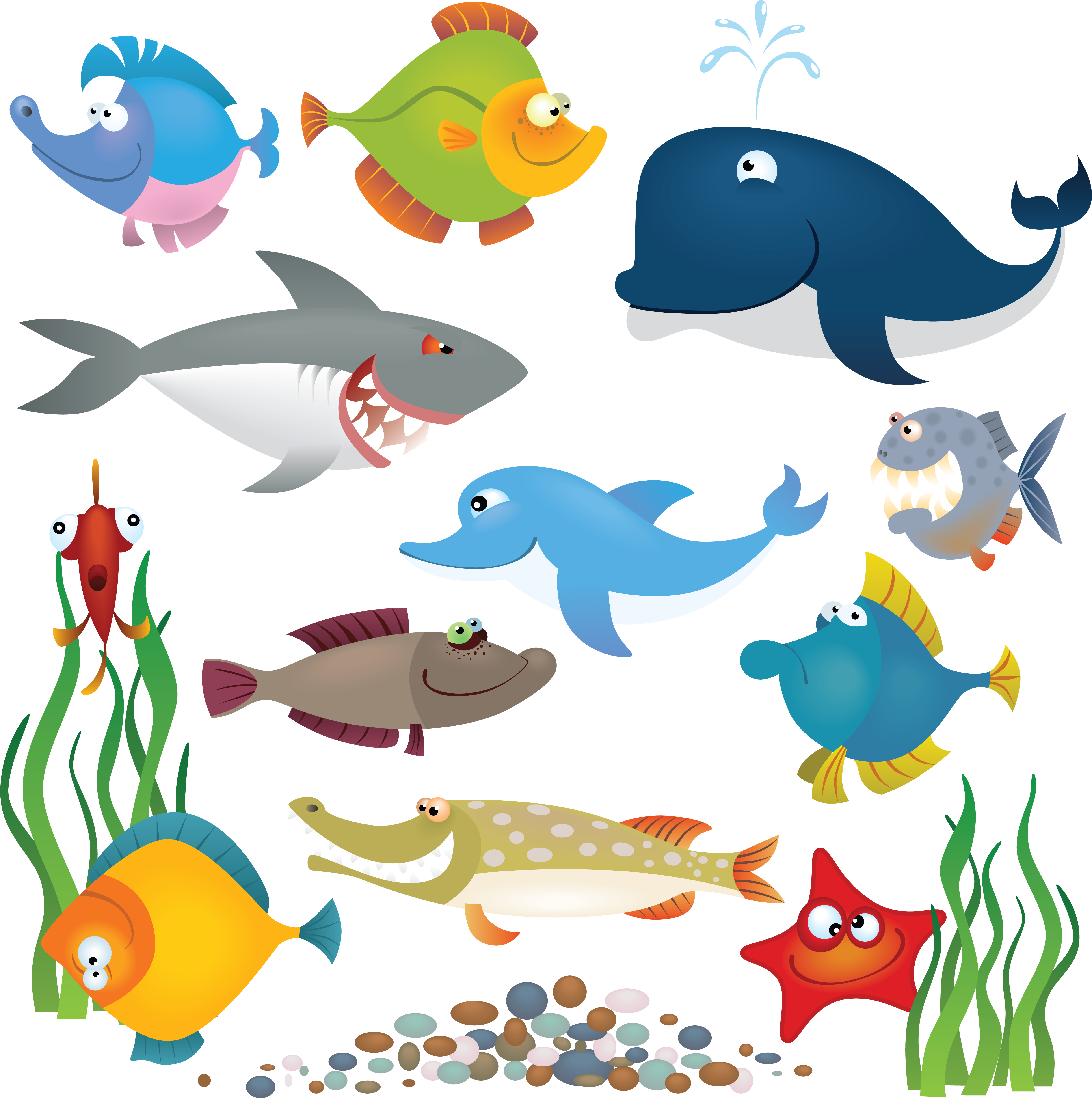 Crab Cartoon Underwater Clip Art - Sea Animal Shark Cartoon Twin Duvet (4993x4903)