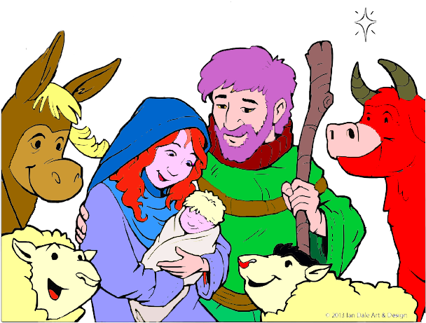 Please Download Christmas Nativity From Here - Cartoon (640x494)