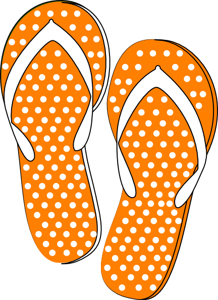 Orange Clipart Flip Flops - Orange Flip Flop Clipart (432x595)