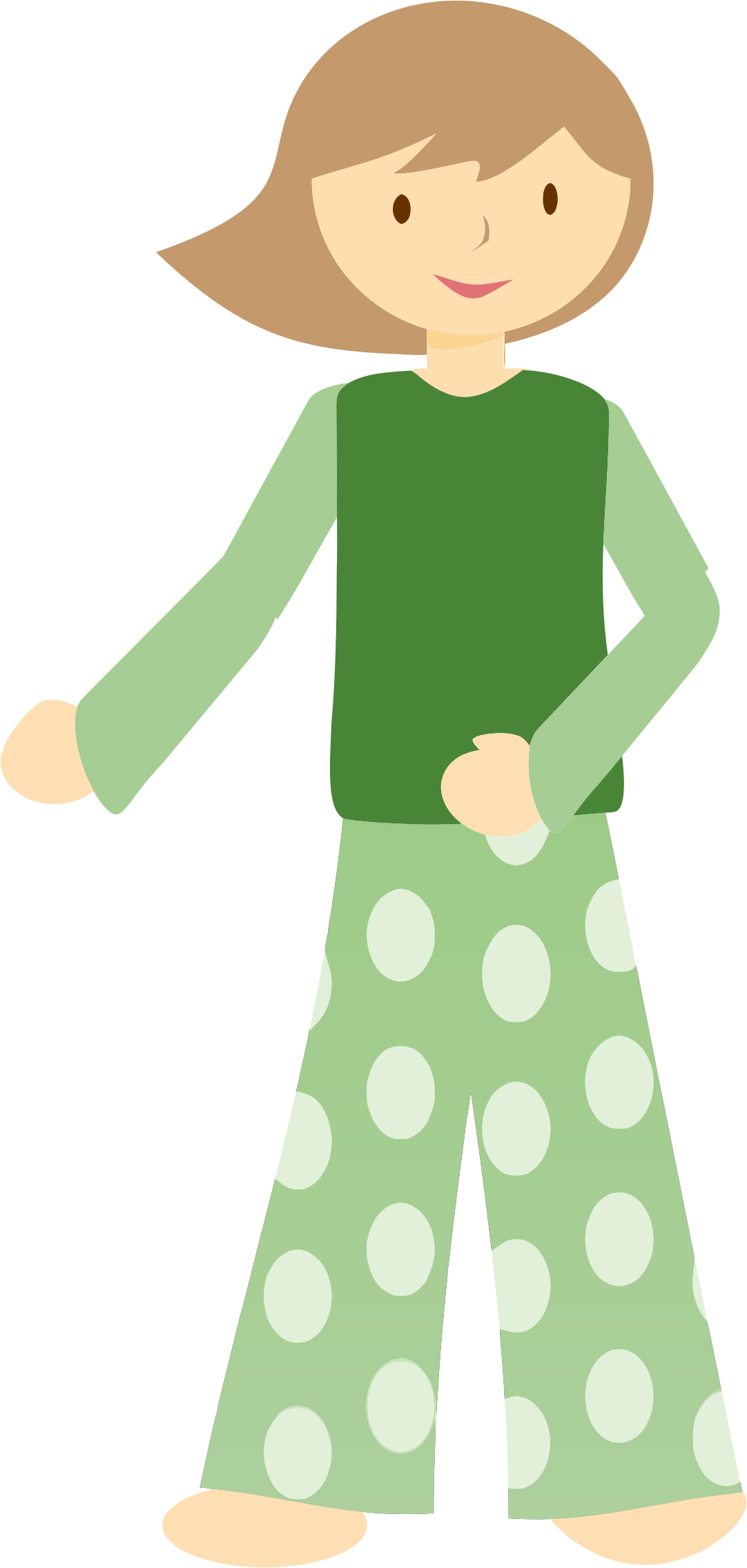 Woman Clipart Pajamas - Girl Pajamas Png (1082x2270)