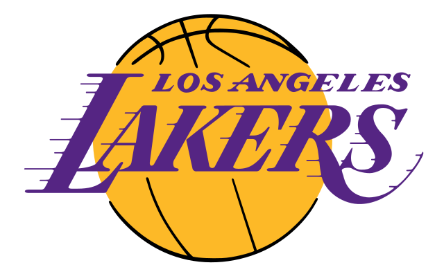 Los Angeles Lakers Logo Of Moving Basketball With Lakers - Los Angeles Lakers Logo Png (1200x742)
