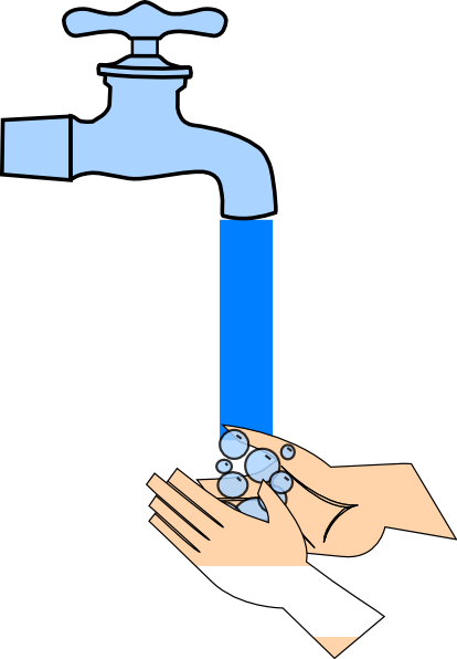 Hand Washing Clipart - Cartoon Hand Washing Gif (414x596)