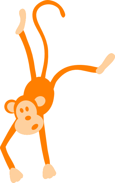 Clipart Info - Monkey Hanging Clipart (372x592)