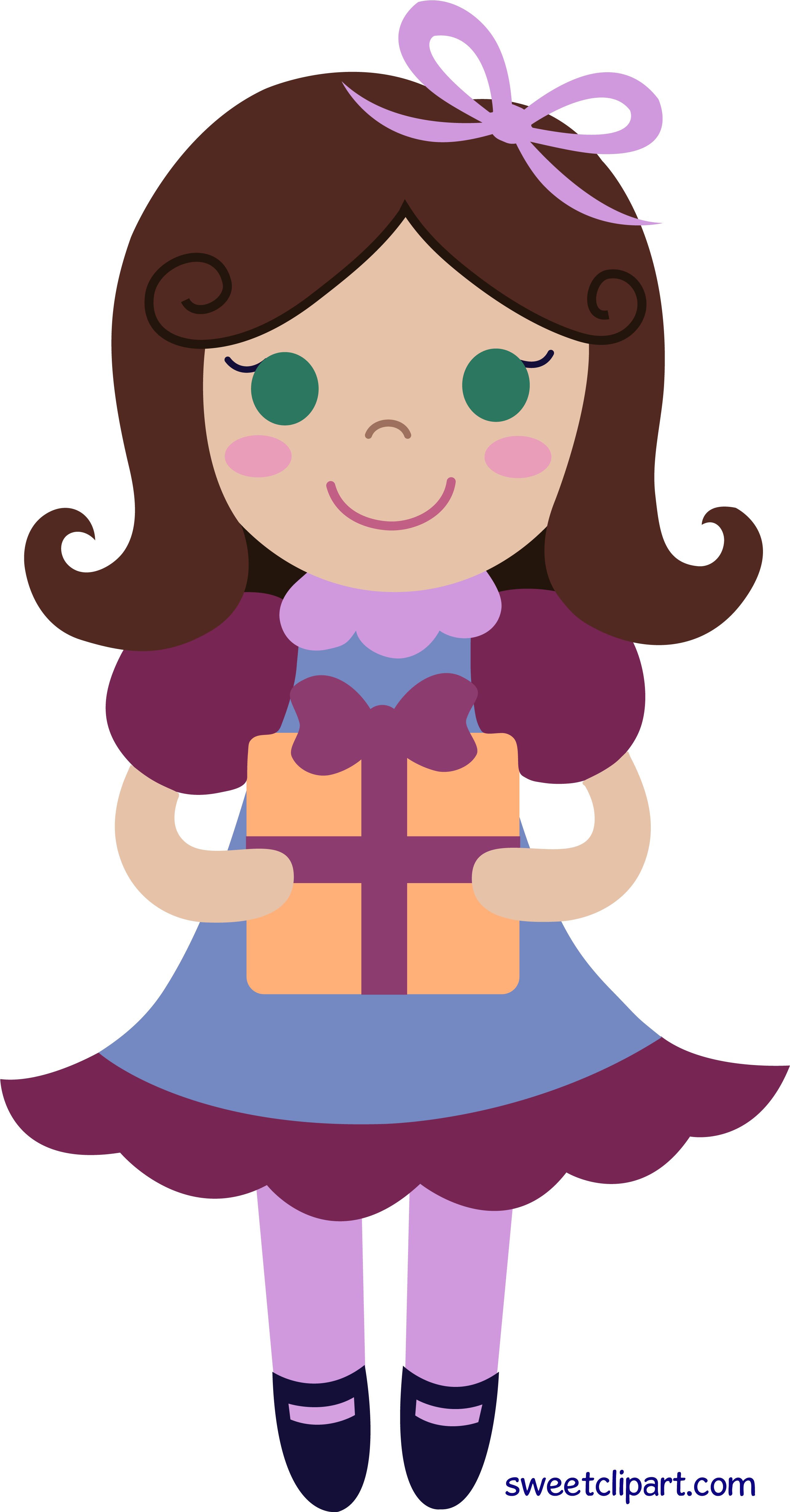 Birthday Present Clipart Girl Birthday - Birthday Girl Clipart (2606x4954)