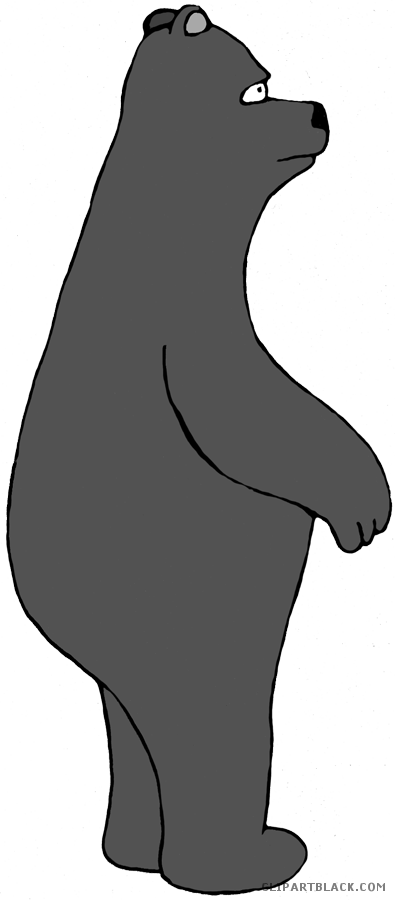 Standing Bear Animal Free Black White Clipart Images - Bear Standing Up Png (395x900)