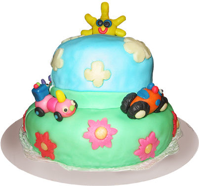 Chocolate Birthday Cake With Candles - Kids Cakes Png (413x390)