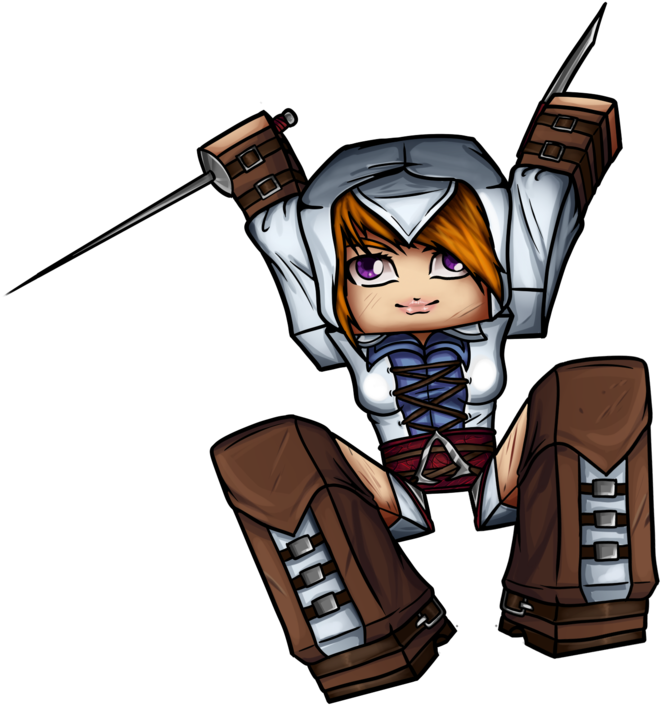 Assassin Girl By Goldsolace - Minecraft (900x900)