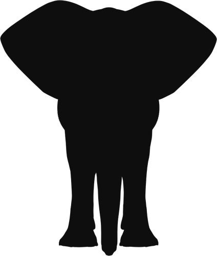 Standing Elephant Silhouette Public Domain Vectors - Elephant Silhouette (424x500)