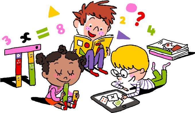 Students Clipart - Math Kids Clipart (678x402)