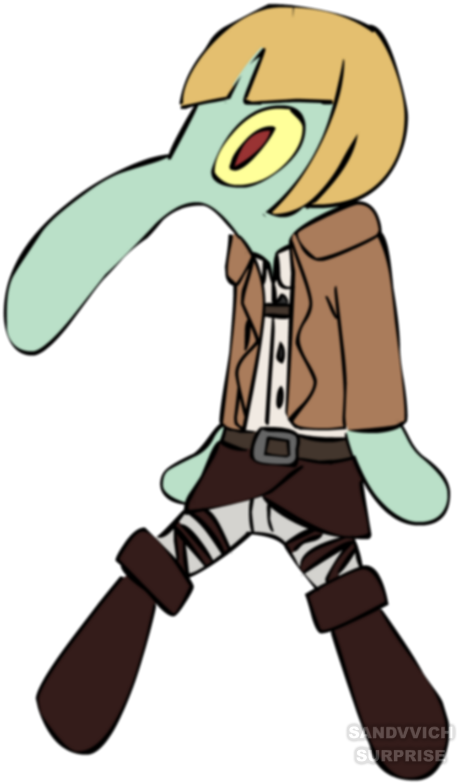 Ndvvic Rprise Sa Eren Yeager Mikasa Ackermann Squidward - Bold And Brash Transparent (470x800)