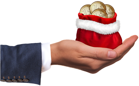 Christmas Money, Money, Gift - Transparent Santa Hand (640x426)
