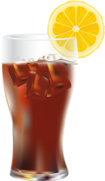 Juice Clipart Ice Tea - Cola Transparent Clipart (346x600)
