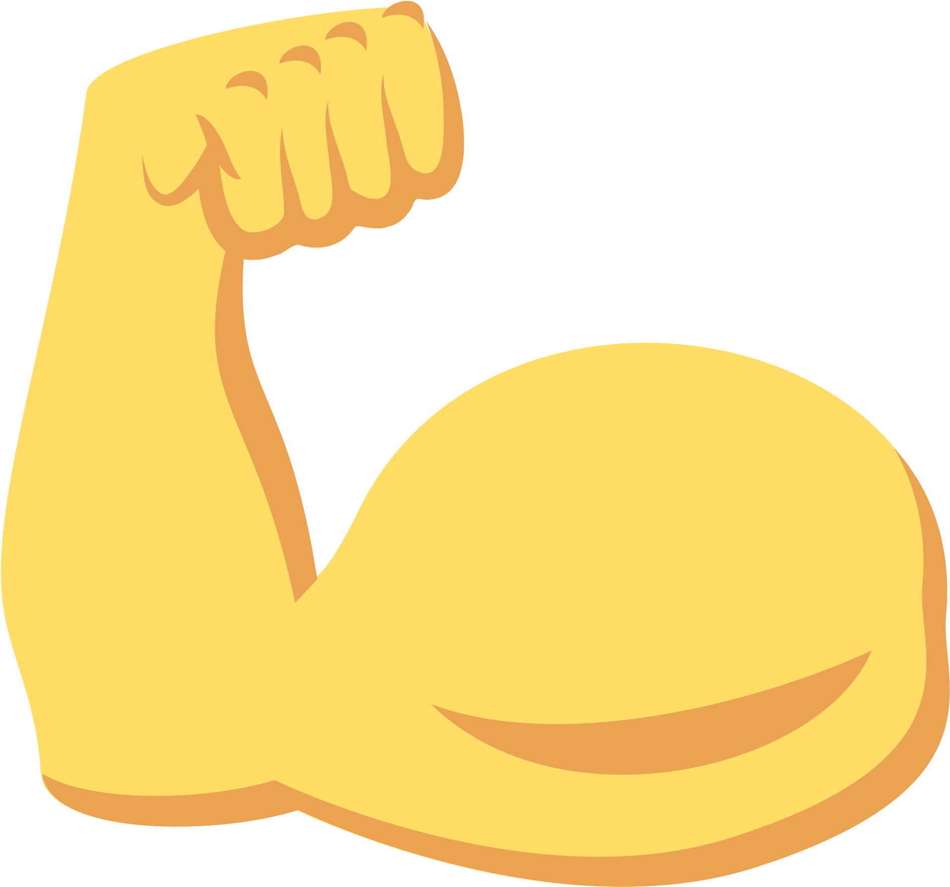 Open - Muscle Emoji clipart image... 
