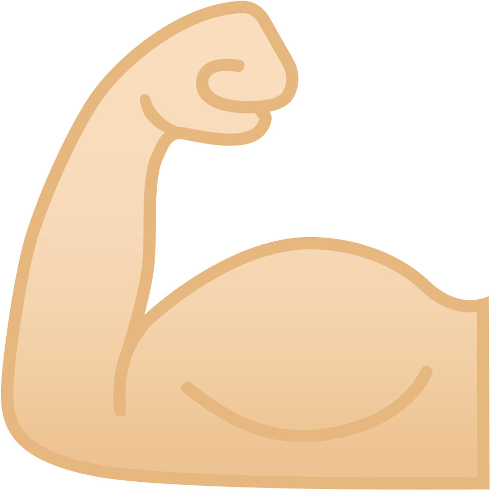 Flexed Biceps Light Skin Tone Icon - Illustration (1024x1024)