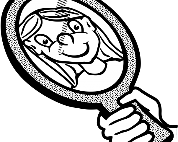 Mirror Clipart Line Art - Handspiegel Clipart (640x480)