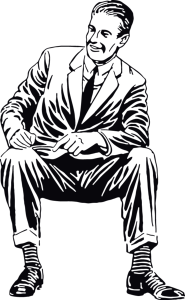 Man In Suit Sitting - Gentleman (370x600)