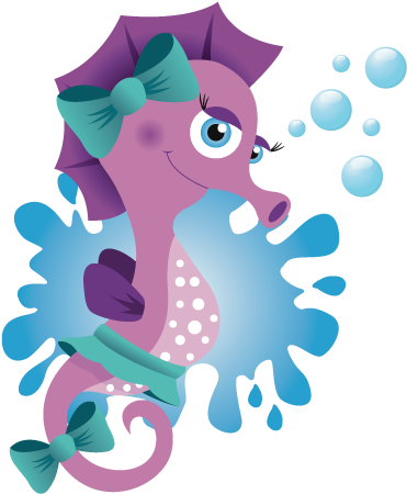 Childrens Swimming Lessons Seahorse Paula Dagnall 2018 - Cartoon (459x534)