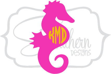 Seahorse Monogram - Seahorse Silhouette Png (427x283)