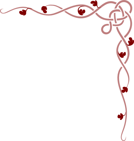 Old Rose Vine Border Reversed Clip Art - Roses Clip Art Border (564x595)