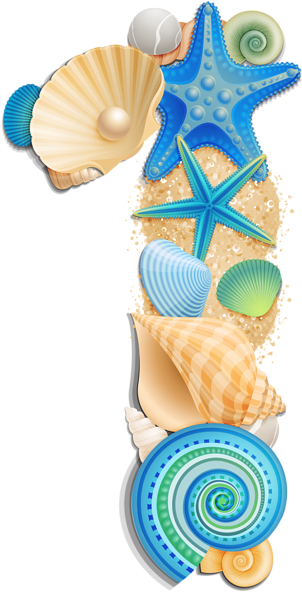 Transparent Number One Sea Style Png Clipart Picture - Sea Style Number Png (394x600)