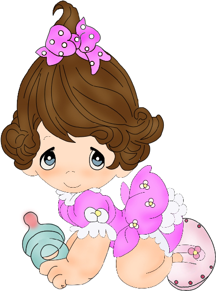 Cute Baby Girl Clipart Download - Bebes De Preciosos Momentos (600x600)