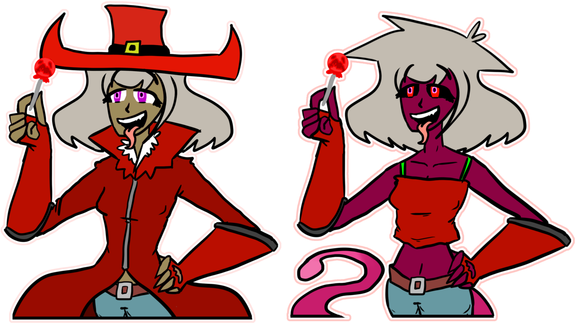 Red The Candy Witch And Gluttony Demon By Electricdong - Demon (1196x668)