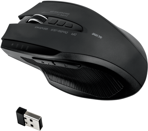 Shipping Charges Are Minimized - Acme Mw15 High-speed Wireless Mouse Black Adapter/cable (500x442)