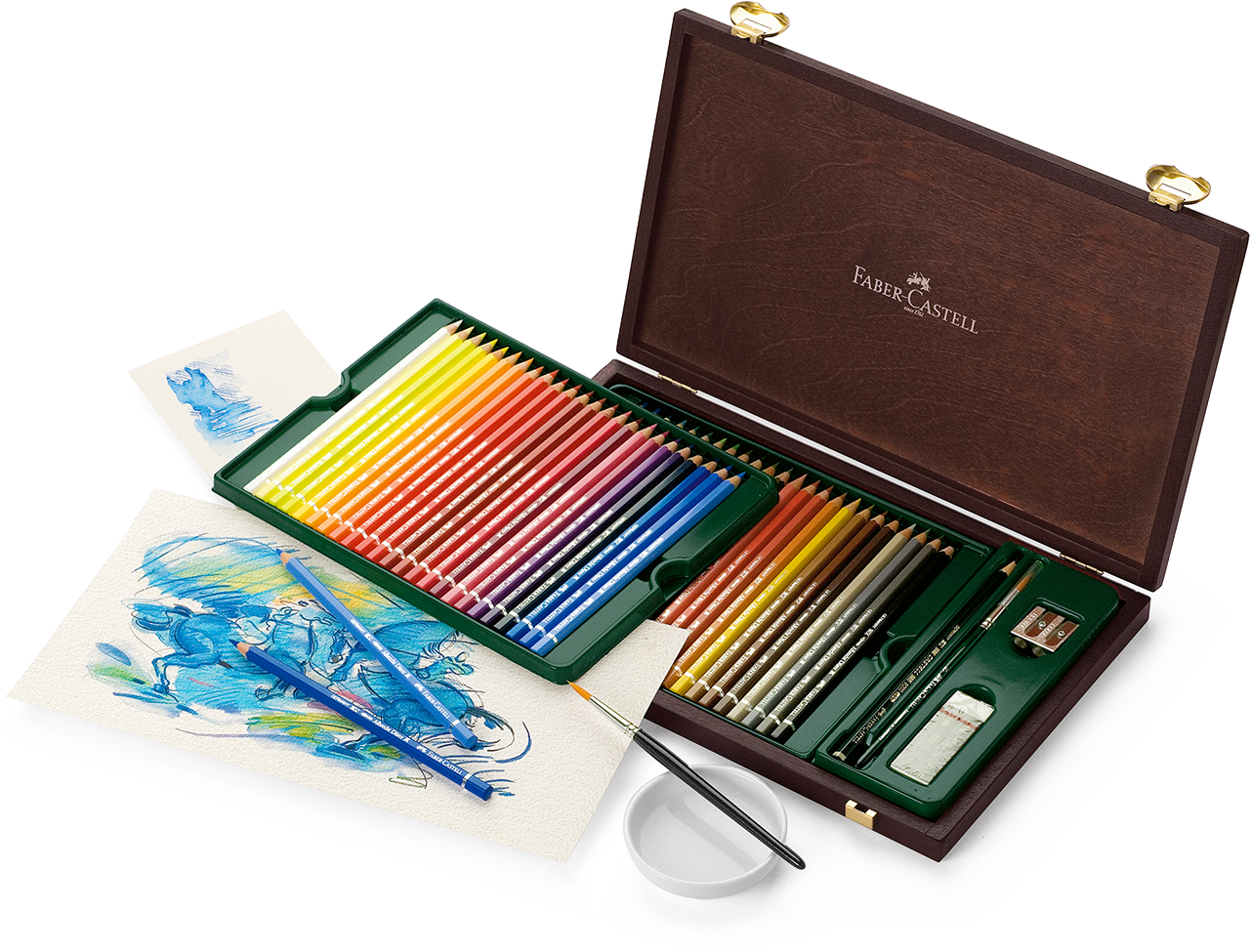 48 Watercolour Pencil Set In Wooden Case - Faber Castell Albrecht Durer Watercolour Pencil Wooden (1280x975)