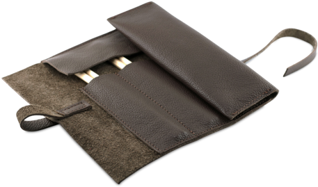 Leather Pencil Case Roll In Chocolate Brown - Pencil Case (600x600)