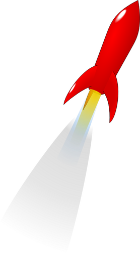 Vector Clip Art Of Red Cartoon Rocket Launched Into - Rocket Launch Clip Art (278x500)