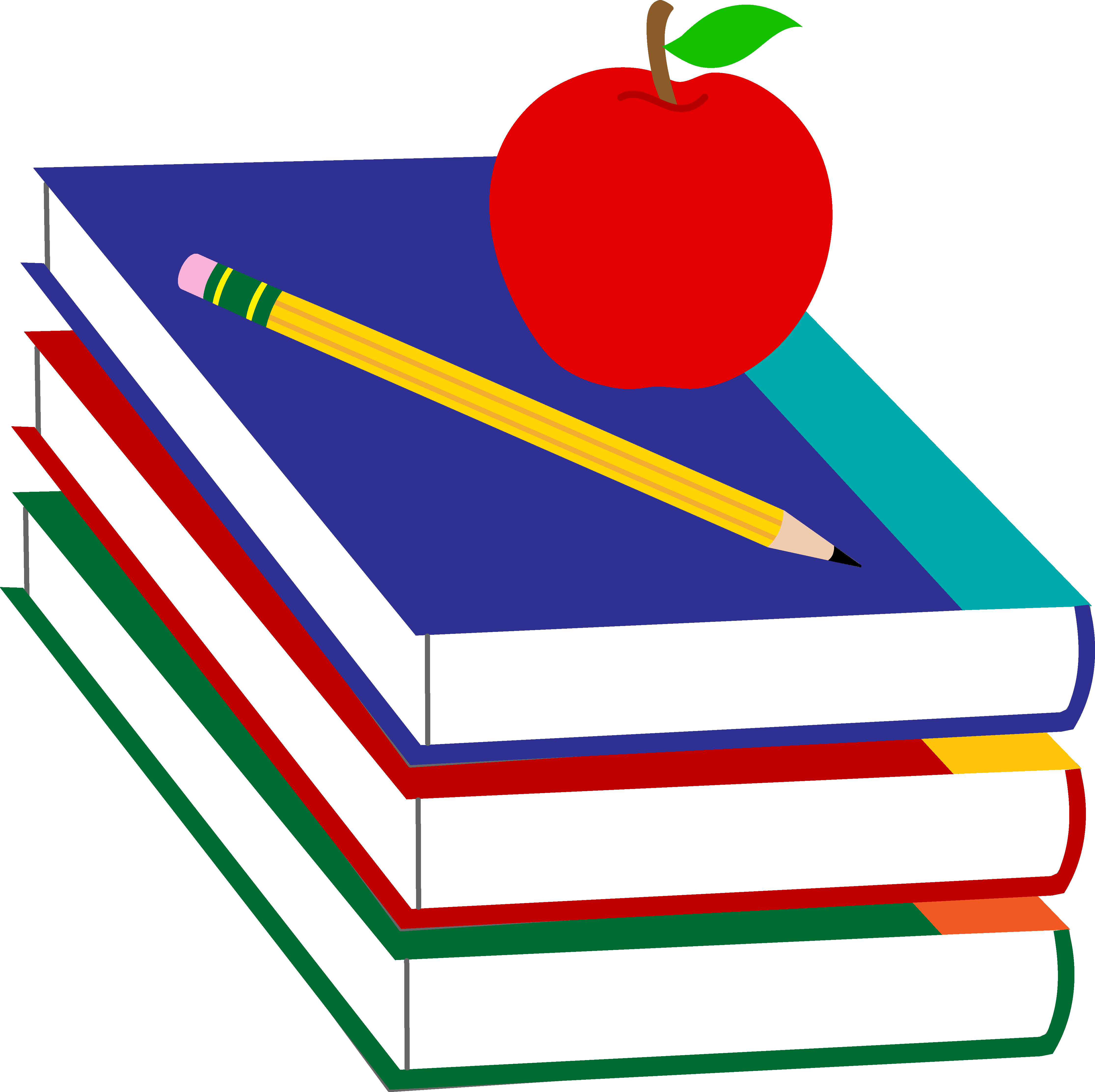 School Book Clipart - Articulos Escolares Gif (4461x4450)