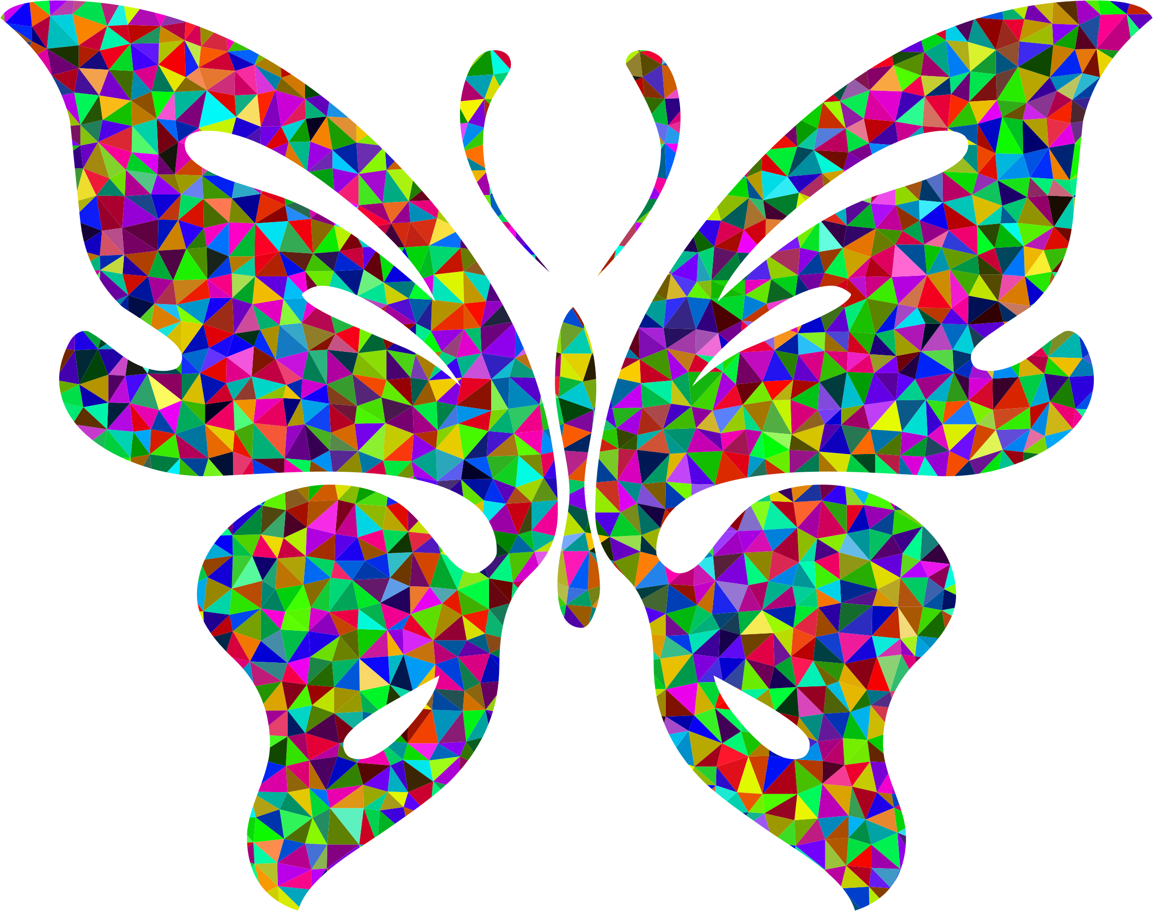 Low Poly Butterfly - Poly Prismatic Color (2336x1846)