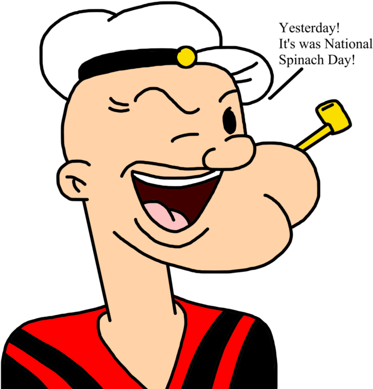 Popeye Talks About Nat - National Spinach Day Popeye (894x894)