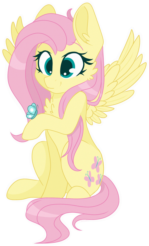 Epochaii, Butterfly, Chest Fluff, Cute, Fluttershy, - Cartoon (699x1024)