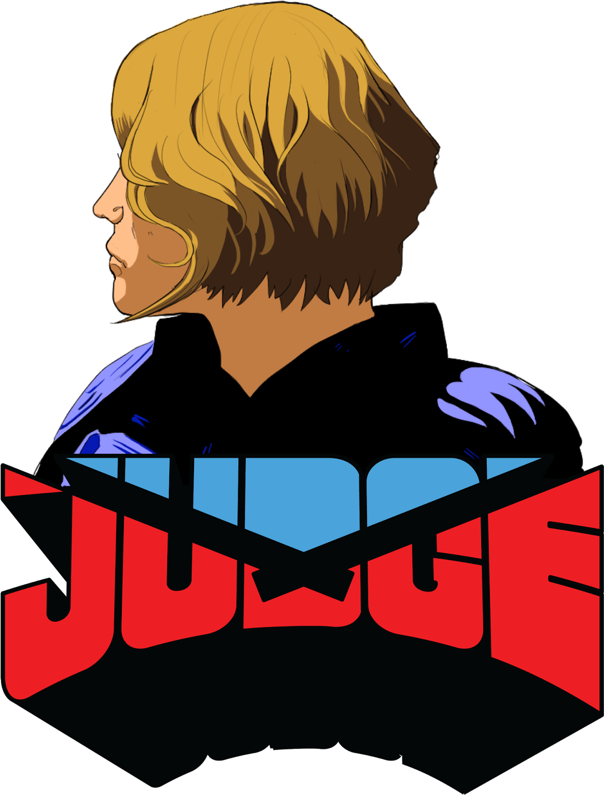 Just Finished Two New Sticker Designs Based On Dredd - Cartoon (1239x1600)