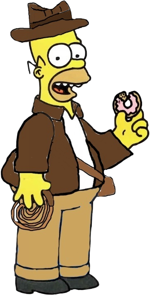 Indiana Jones Clipart Simpsons - Homer Simpson Eating A Donut (782x990)