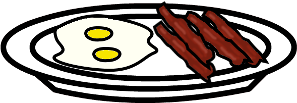 Gorilla-ink 27 17 Bacon And Eggs Prop By Spaztique - Cartoon Bacon And Eggs With No Background (615x216)