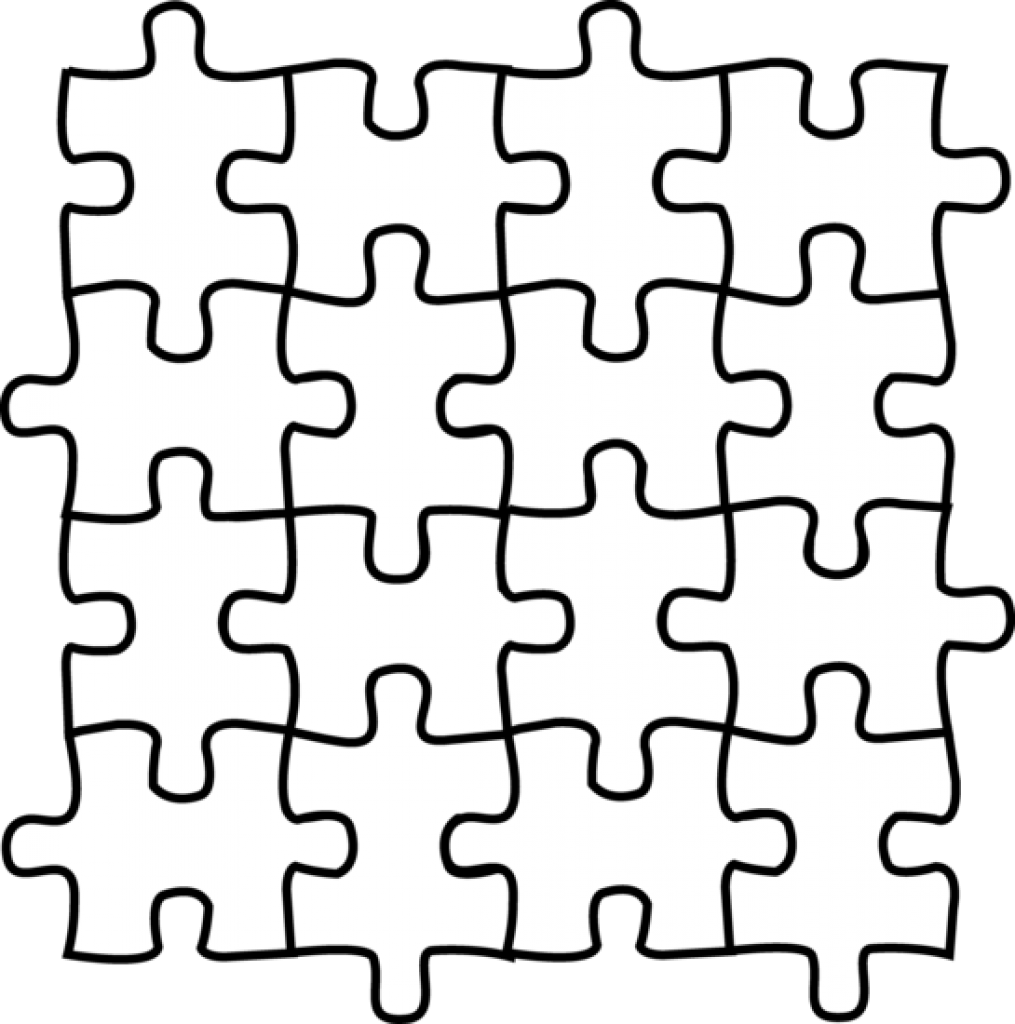 Puzzle Pieces Coloring Pages Puzzle Coloring Pages - Black And White Puzzle Pieces Clip Art (1015x1024)