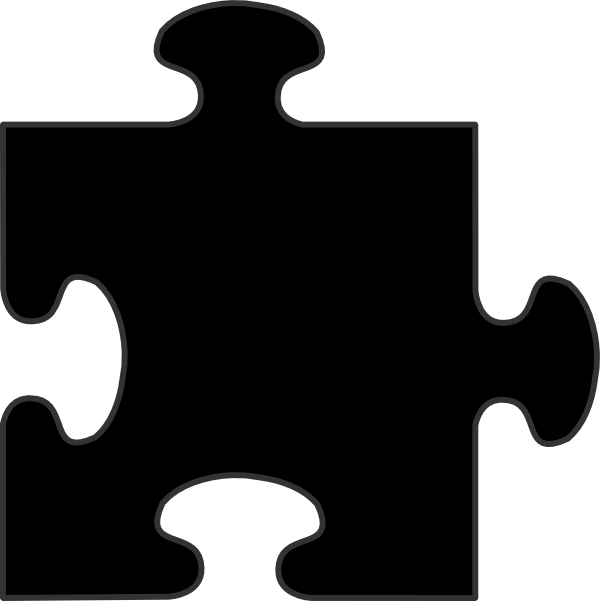 Black Puzzle Piece Png (600x601)