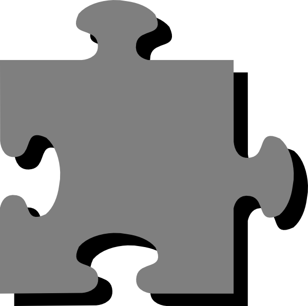 Grey N Black Puzzle Clip Art At Clker - Clip Art (600x597)