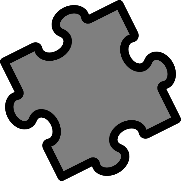 This Free Clip Arts Design Of Gray Puzzle - Colored Puzzle Piece (600x600)
