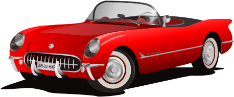 Corvette Red 555px - Chevrolet Corvette 1953 Vector (1024x791)