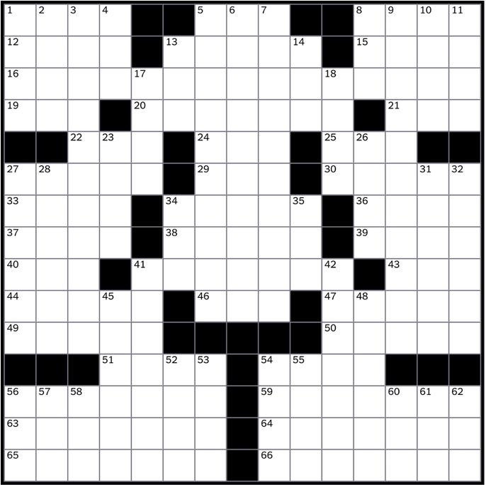 Occasionally, Left-right Or Mirror Symmetry Is Used - Blank Crossword Puzzle Grid (1024x771)