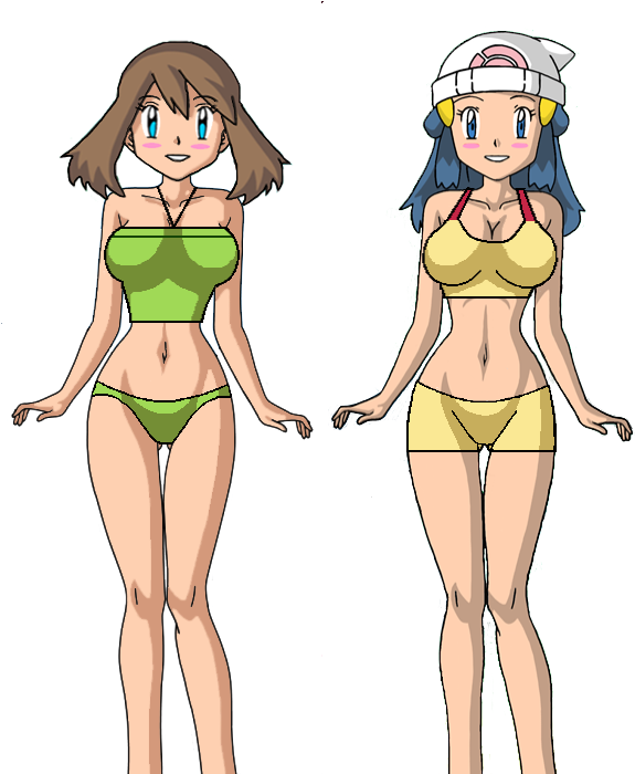 May And Dawn By Absol-90 - May Traje De Baño (600x700)