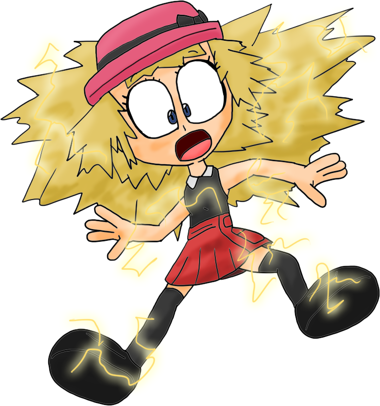 Serena Electroshocked By Juacoproductionsarts - Pokemon Dawn Swirly Eyes (773x826)