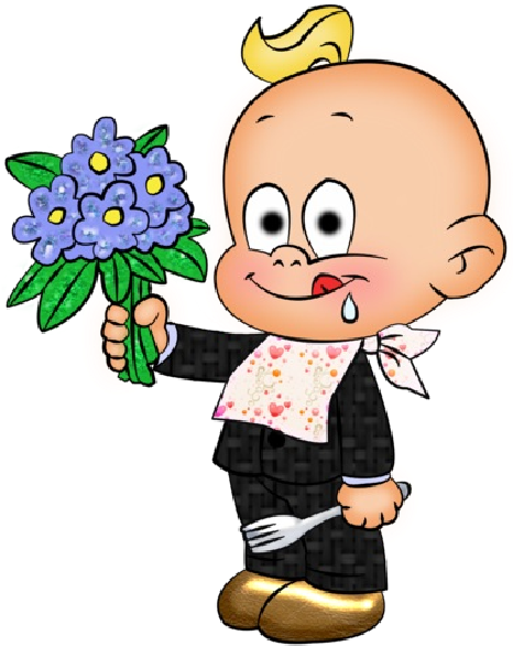 Cute Baby With Flowers Cartoon Clip Art Images Are - Карапузы Пнг (600x600)