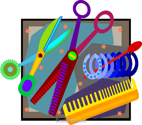 Beautician Tools Royalty Free Vector Clip Art Illustration - Beautician Tools Royalty Free Vector Clip Art Illustration (480x424)