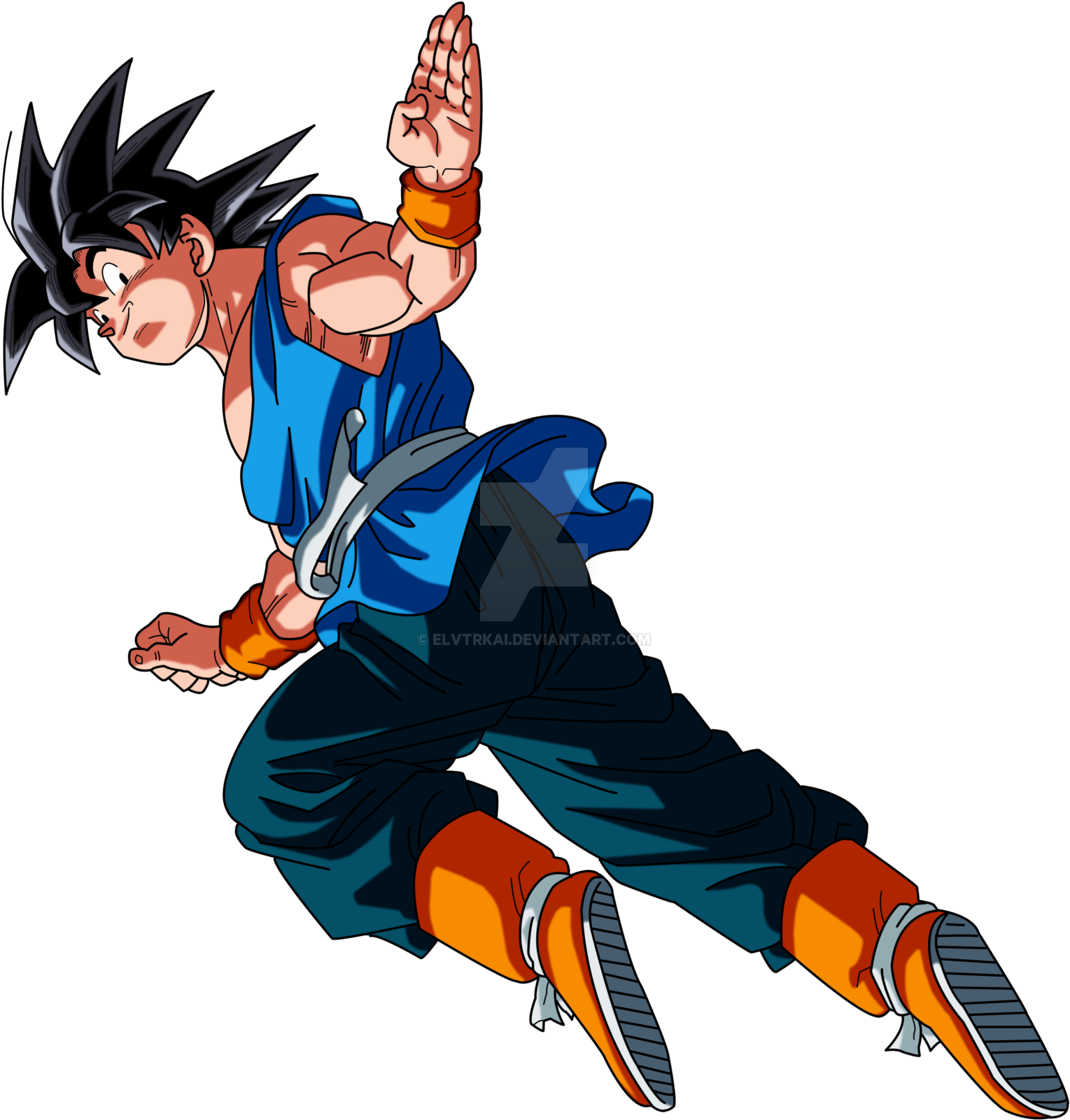 Goku Good Bye Color By Elvtrkai - Dragon Ball Goku Bye (1600x1836)